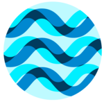 Blue wave circle icon