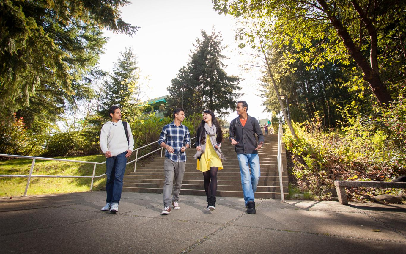 French Proficiency Certificate students on their way to class