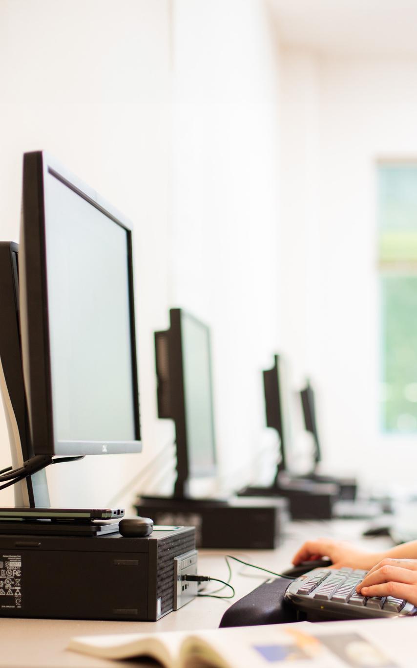 woman working at a computer